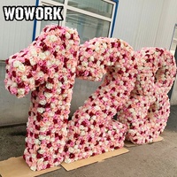 WOWORK Offre Spéciale 4ft 5ft grand métal fleur floral lettres chiffres remplissable herbe LOVE forme pour mariage fête décoration