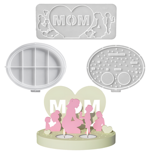 LEQU - Molde de Silicona para Portavelas, Regalo Divertido y Feliz para el Día de la Madre, Molde de Resina Decorativo 3D para Decoración del Hogar Hecha a Mano - Product Image 1