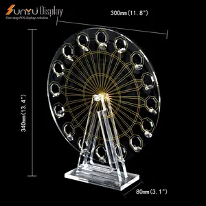 Sunyu Best Sale New Design Customized Acrylic Rotating Circle Jewelry Display Stand Plexiglass Display