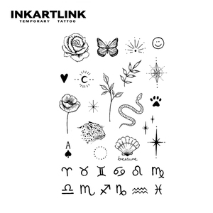สติกเกอร์สักลาย 12 ราศี ลายผีเสื้อ กุหลาบ <span class=keywords><strong>งู</strong></span> เสือดาว ลายสมุนไพร ติดทนนาน 15 วัน ลายสักกึ่งถาวรสำหรับตกแต่งร่างกาย นิ้วมือ ขายส่ง - Product Image 4