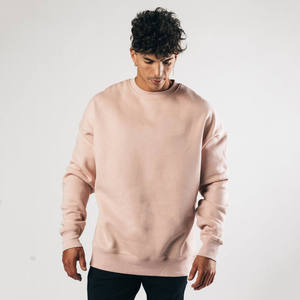 OEM Manufacturer Custom Heavyweight Cotton Fleece Blank <b>Plain</b> Oversized Drop Shoulder Streetwear <b>Mens</b> Crewneck <b>Sweatshirt</b> - Product Image 3
