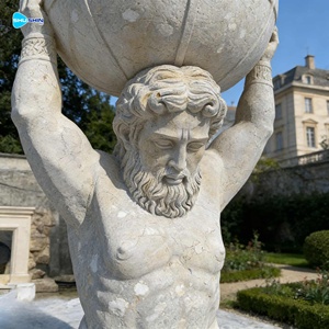 <span class=keywords><strong>Esculturas</strong></span> de Mármol de Tamaño Real de Dioses Griegos, Atlas Sosteniendo la Tierra, para Decoración de Jardín Exterior - Product Image 6
