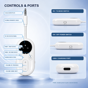 Émetteur-récepteur audio sans fil Bluetooth AUX 3,5 mm <span class=keywords><strong>Air</strong></span> Fly pour jusqu'à 2 <span class=keywords><strong>Air</strong></span> Pods, écouteurs sans fil, téléviseurs, <span class=keywords><strong>iPad</strong></span>, tablettes - Product Image 4
