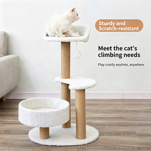 Plataforma de Salto Ecológica, Simple, Elegante y que Ahorra Espacio, con Poste Rascador de Sisal, Estructura para Trepar y Nido para Gatos - Product Image 3