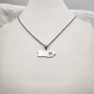 Delicado collar con colgante de Puerto Ricon Coqui Taino chapado en oro de 18K, joyería con mapa de Puerto Rico, collar con mapa de Puerto Ricon, Idea de regalo - Product Image 1