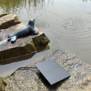 Statue de <span class=keywords><strong>fontaine</strong></span> d'eau solaire d'extérieur en résine, modèle LIFA, ornement réaliste de lion marin, animal marin, cascade, artisanat de jardin - Product Image 3