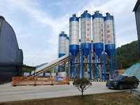 Pabrik Beton Bekas, Pabrik Pencampur Beton Rekondisi, Pabrik Batching Beton Remanufaktur HZS60 60m3/h Siap Pakai