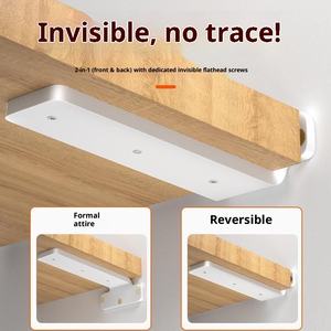 Soporte <span class=keywords><strong>de</strong></span> soporte triangular Invisible Hengsheng, fijador <span class=keywords><strong>de</strong></span> partición <span class=keywords><strong>de</strong></span> carga flotante <span class=keywords><strong>de</strong></span> pared, tablero <span class=keywords><strong>de</strong></span> capa gruesa, estantería derecha - Product Image 2