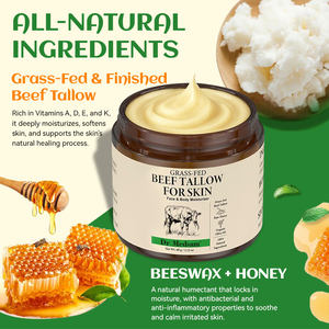 Baume à la crème de suif de boeuf beurre corporel bio crème corporelle nourrissante visage suif miel baume blanchissant crèmes d'abeille lotion de vache - Product Image 5