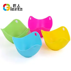 Silicone Egg Poaching Cups with Ring Standers For Microwave or Stovetop Egg Cooking