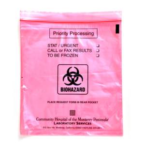 Espécimen de riesgo biológico 6x10 pulgadas/15,2x24,2 cm Congelar-Refrigerar Ziplock Top Impresión de logotipo personalizado Almacenamiento de muestras de laboratorio - Product Image 1