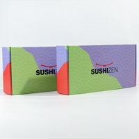 Boîtes d'expédition en carton ondulé écologiques en gros, fabriquées à partir de matériaux recyclés, pour emballages de sushis, de pâtisseries et de biscuits à emporter