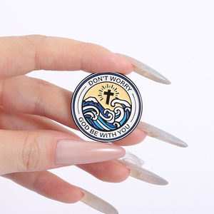 Pin esmaltado de creencia religiosa con Cruz de Jesús, <span class=keywords><strong>no</strong></span> te preocupes, que Dios esté contigo, pide confianza, gracias a Dios, broches, insignia de solapa, regalo de joyería - Product Image 4