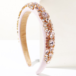 Mode <span class=keywords><strong>euro</strong></span>-américaine été tendance diamant ensemble tissu bandeau tempérament féminin verre diamant brillant magnifique fête cheveux - Product Image 4