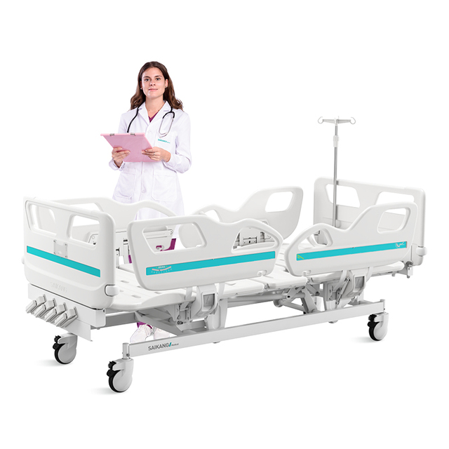 V4V Customizable Movable Medical Hospital Bed with 5 Functions and Lifting System for Manual Use in Hospitals
