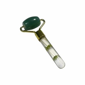 Rouleau de massage facial en aventurine verte jade de haute qualité, outils de massage en forme de fleur, vente en gros - Product Image 6