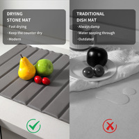 Tapis de cuisine et salle de bain pliable en terre de diatomée, design moderne, grande taille, super absorbant, séchage rapide, avec housse amovible, nouveau
