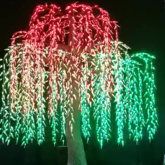 Outdoor LED Multi - Function Color - Changing Willow Tree Artificial Smart DMX 512 Digital Willow Tree