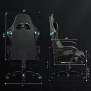 Chaise de jeu ergonomique zéro gravité <span class=keywords><strong>Razer</strong></span> <span class=keywords><strong>Gamer</strong></span> Racing Executive en cuir avec massage, refroidissement, hauteur réglable, logo personnalisé, haute qualité - Product Image 5