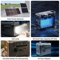 Station d'alimentation portable 1000W, générateur solaire LiFePO4 1280Wh, batterie 6000+ cycles, 4 prises AC pour la maison et le camping