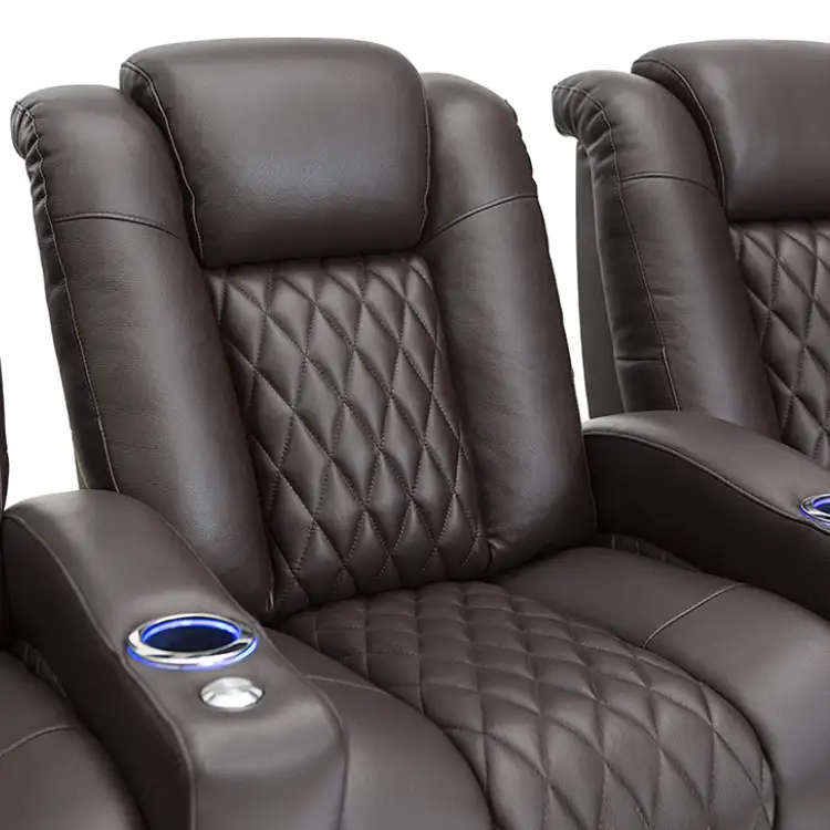 New modern teatro film poltrona reclinabile con la luce del LED home theater reclinabile divano reclinabile teatro sedile