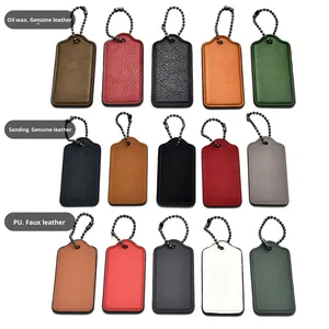 Llavero de Cuero Promocional, Colgante Rectangular Pequeño, Etiqueta de Cuero Genuino, Decoración para Bolsos, Regalo, Personalizable con Logotipo Grabado - Product Image 3