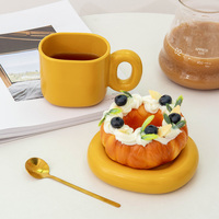 Tasses et soucoupes en céramique style nordique, ensembles de tasses à eau pour couple et ensemble de tasses à café en céramique personnalisées pour la maison