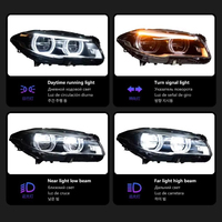 Conjunto de Faros LED Mejorados para BMW Serie 5 F10 F18 M5 2011-2017 con DRL, Señal de Giro Dinámica, Plug and Play