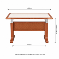 Table à manger électrique réglable en hauteur, adaptée aux personnes âgées, en bois massif, avec poignée d'assistance, stable, pour maison de retraite