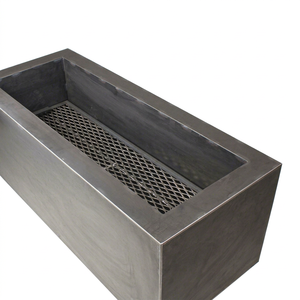 Cheminée au propane rectangulaire en acier Corten durable, à poser au sol, pour la décoration de jardin, table de foyer extérieur - Product Image 1