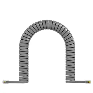 Shenzhen 4core Coiled Telephone Handset Spiral Cable RJ11 4P4C Phone Cords 4pin Cable