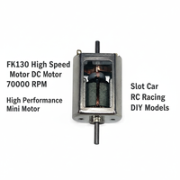 Motor DC FK130 Kecepatan Tinggi 11.1V 12V 75000RPM Mini dengan Ventilasi Pendingin Besar untuk Mobil Slot RC Model Hobi Balap