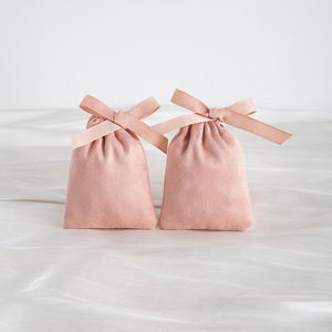 Pink Velvet Jewelry Bag <b>Drawstring</b> Storage Bag For Wedding Candy Gift Small Cloth <b>Pouch</b> Customizable 7x9cm To 15x20cm - Product Image 1