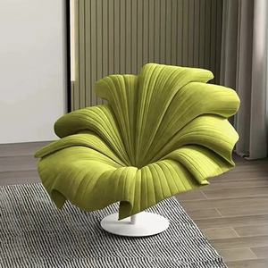 Poltrona Girevole di Lusso a 360°, Sedia Moderna di Design a Forma di Petalo in Velluto per Salotti di Ville <span class=keywords><strong>e</strong></span> Residenze di Lusso - Product Image 2