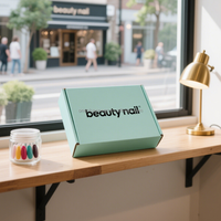 Boîte d'expédition personnalisée en carton ondulé recyclable de 2 mm d'épaisseur, avec pelliculage mat et gaufrage double face, pour produits de beauté des ongles et mouchoirs