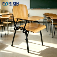Chaise d'entraînement en bois MIXIN durable avec tablette d'écriture, chaise de cours ergonomique pour étudiants, chaise d'école pliable pour les niveaux scolaires