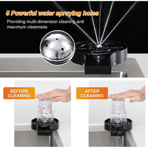 Rinceur de verre automatique en acier inoxydable pour lave-tasses Ustensile de nettoyage de bouteilles d'évier de cuisine à usage quotidien pour la maison Bar Comptoir Cuisine - Product Image 4