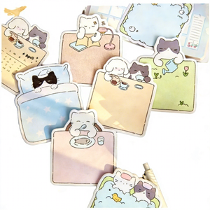 Bentuk Kustom Ukuran Kustom Cetak Warna Penuh Desain Kawaii Pola Kartun Lucu Catatan Tempel Meja Kantor - Product Image 1