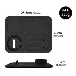 Tapis en silicone tout-en-un pour la préparation du café, grande surface résistante à la chaleur pour moulin à café, balance, filtre, filtre à café et cafetière - Product Image 3