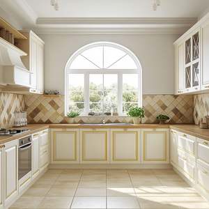 Gabinetes de Cocina Modulares Prefabricados de Lujo a Bajo Precio en China, de Madera Sólida, Impermeables, Modernos, en Forma de L - Product Image 6