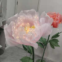Grande fleur artificielle en soie lumineuse, ouvrant et fermant électriquement, faite à la main, 60 cm, couleur personnalisable pour la maison