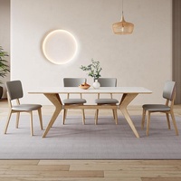 Table à Manger en Marbre de Vente Directe Usine, Style Scandinave avec Chaises