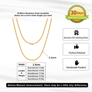 RINNTIN BSC79 Collier italien à maillons plats byzantins en argent sterling massif 925 de 2.5mm fait à la main pour femmes et hommes - Product Image 4