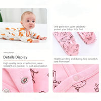 Ensemble 3 pièces unisexe pour bébé : barboteuse à pieds et bonnet – Imprimés licorne et pois, plusieurs couleurs disponibles pour nouveau-nés