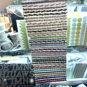 Passamaneria in Cristallo <span class=keywords><strong>con</strong></span> Strass su Base in Tessuto Intrecciato da 1 cm - Product Image 4