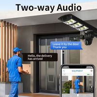 Caméra de sécurité solaire V380pro pour lampadaire, 20W, objectif 3.6+3.6+3.6mm, 8MP 4K PTZ, vision nocturne, cloud, étanche, 2000mAh, carte SIM 4G