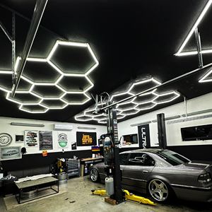 Lampe LED hexagonale haute luminosité pour <span class=keywords><strong>garage</strong></span>, étanche, RGB blanc, plafonnier intelligent pour atelier de réparation <span class=keywords><strong>automobile</strong></span> et lavage de voitures - Product Image 3