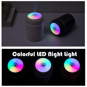 Hot Selling Portable Warm Mist LED Light Mini 300ml H2O Spray Mist <b>Humidifier</b> Aromatherapy Essential Oil <b>Diffuser</b> Color Changing - Product Image 5