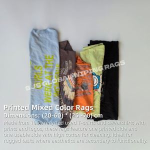 Trapos de Limpieza de Algodón de Alta Calidad Certificados por RoHS, Bolsa de 10 kg de Trapos de Colores Mezclados, Trapos de Camiseta de Colores para Limpieza - Product Image 2