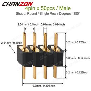 4 دبابيس رأس دبوس ذكر صف واحد ، شريط دائري مطلي بالذهب Rgb LED موصل سلك مستقيم للوحة مقبس <span class=keywords><strong>Arduino</strong></span> PCB - Product Image 2